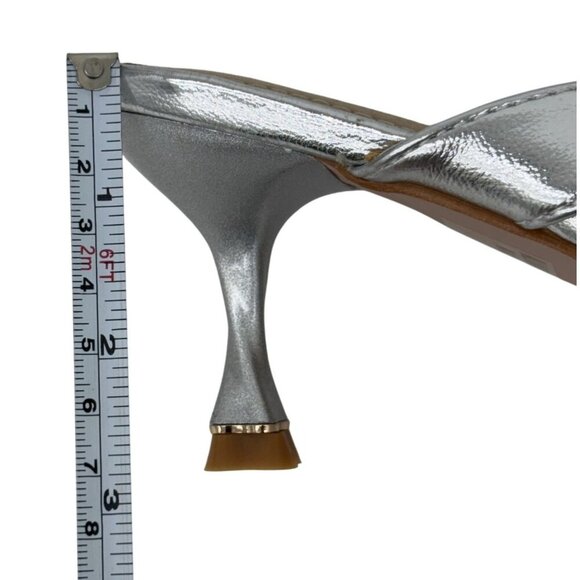 CHASE + CHLOE / Idra-3 / Silver / Pointed / Toe Mule Heels / With Bow Detail Kit - Picture 7 of 9